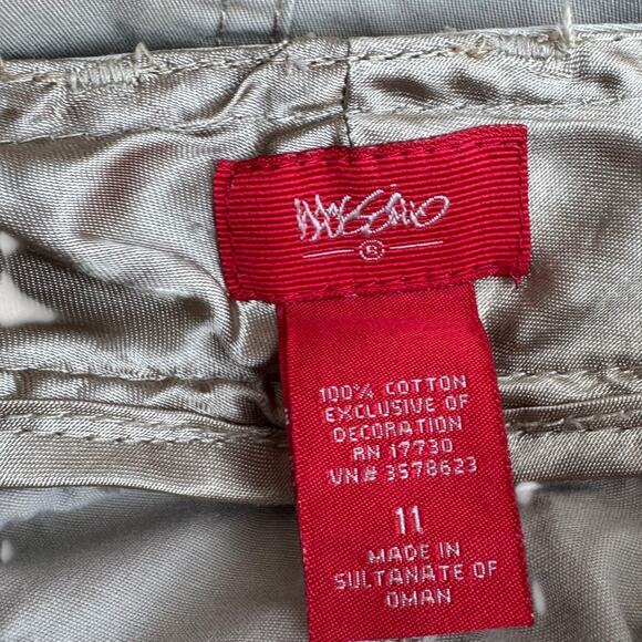 Mossimo 32 Tan Khaki Roll Up Utility Capri Pants 100% Cotton - Picture 8 of 8